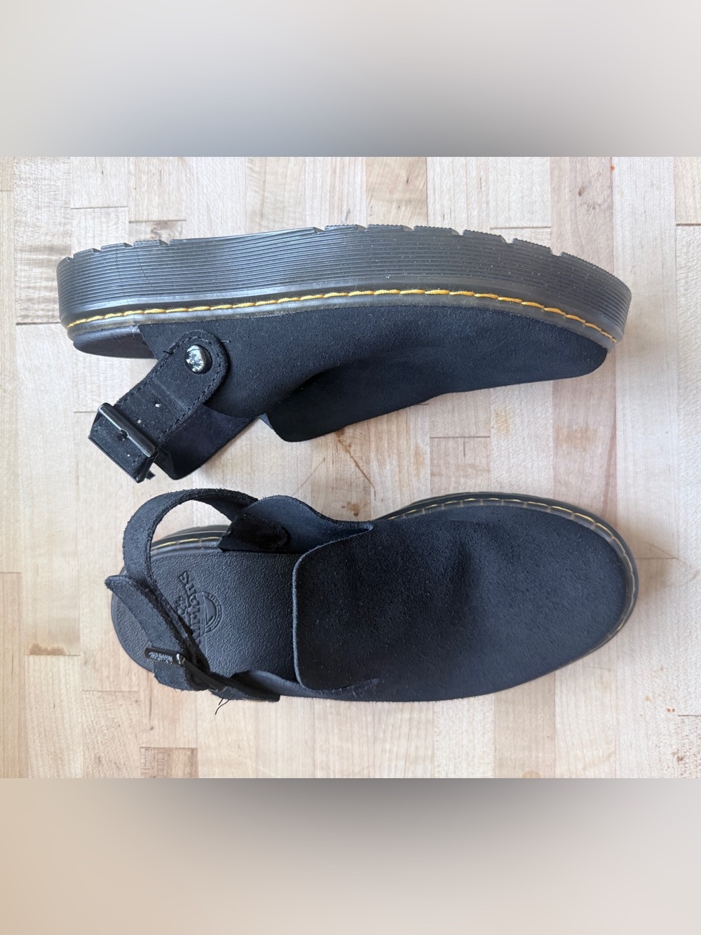 Dr. Martens Black Suede Carlson Platform Sandals
